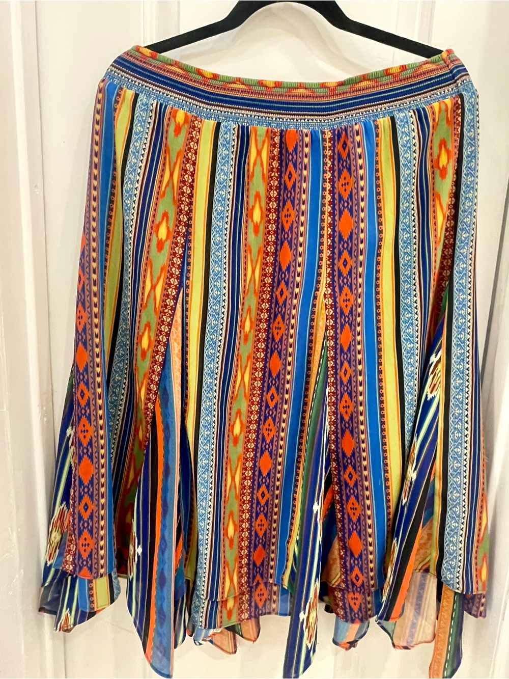 Soft Surroundings Multi-Color Striped Circle Skirt - Blue & Orange